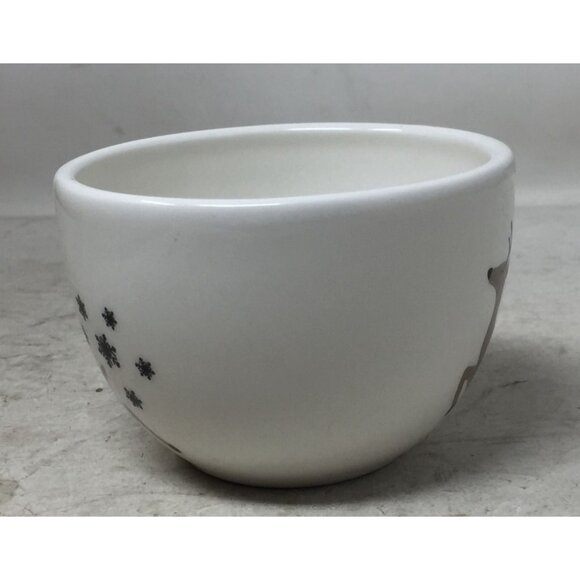 Holiday Home Christmas Reindeer Small White Bowl- 2.5 by 4 inches - Picture 5 of 6
